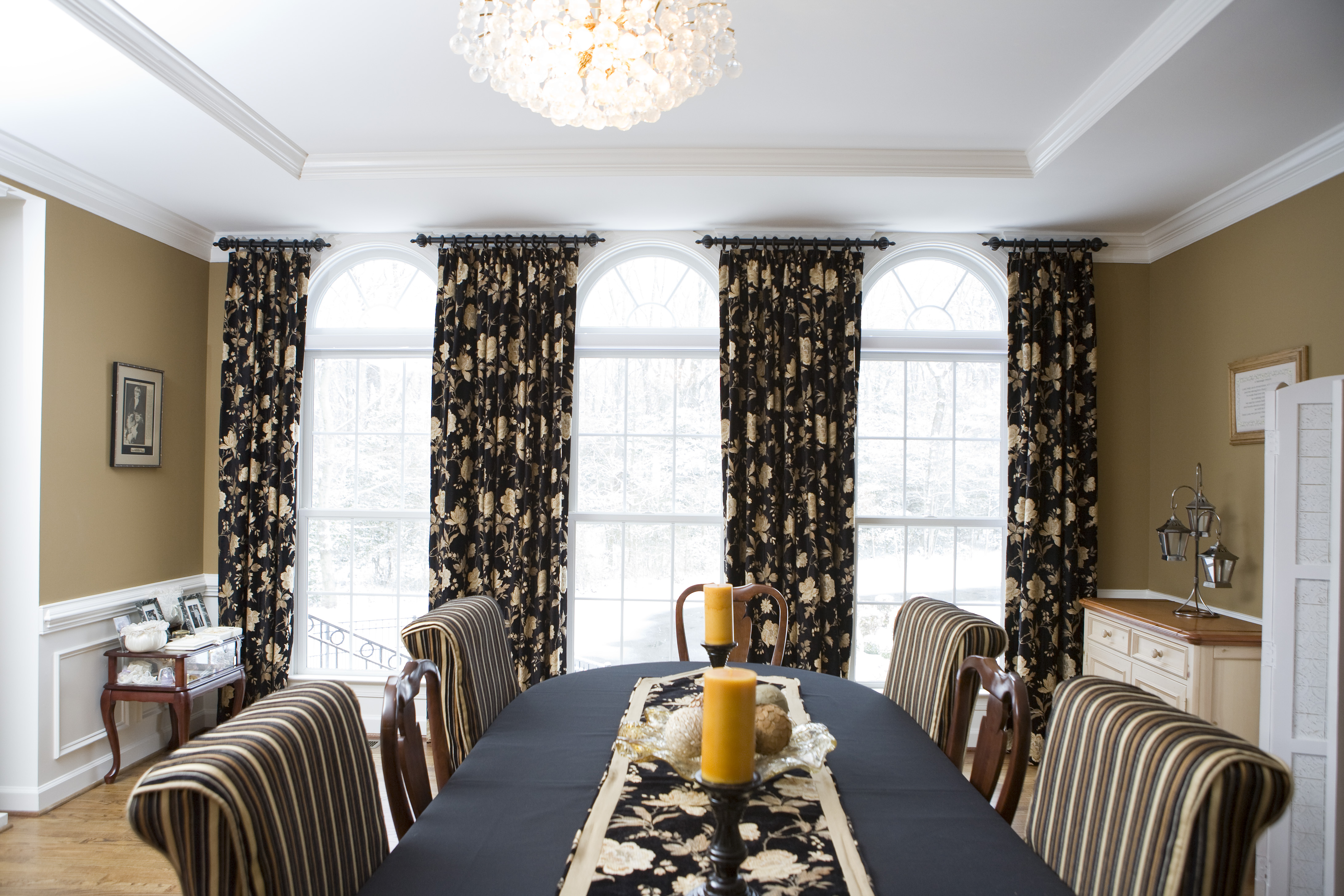 Custom Window Drapery Panels for Arch Windows - McFeely Window Fashions